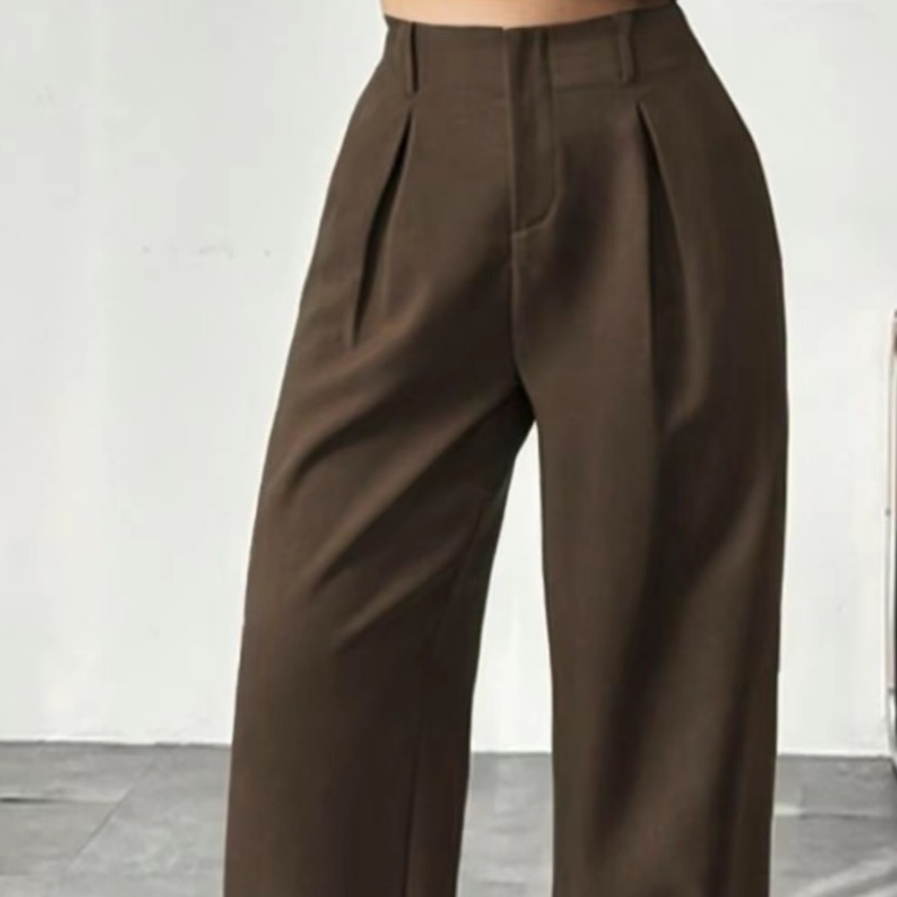 Brown Wide-Leg Trousers
